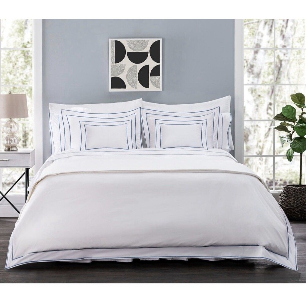 Hamburg House Egyptian Cotton Custom luxury Embroidered Standard Sham Case (2)